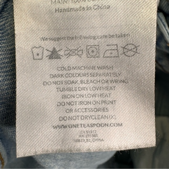 One Teaspoon High Waist Bonita Bleached Raw Hem Denim Jean Shorts Size 28 - Picture 4 of 14